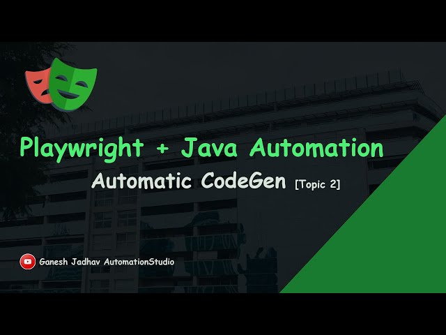 Automatic Codegen with Playwright || Ganesh Jadhav AutomationStudio