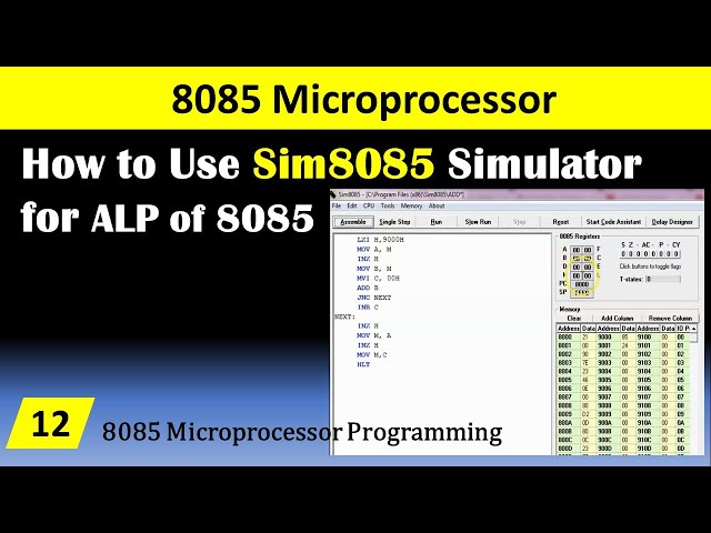How to use Sim8085 Simulator for 8085 ALP Programming