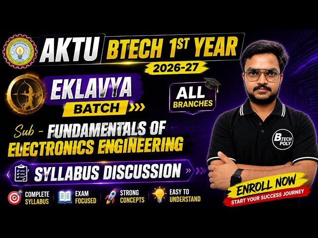 AKTU BTech 1st Year Electronics Engineering (FEC) New Syllabus 2026-27 | All Branches #btech