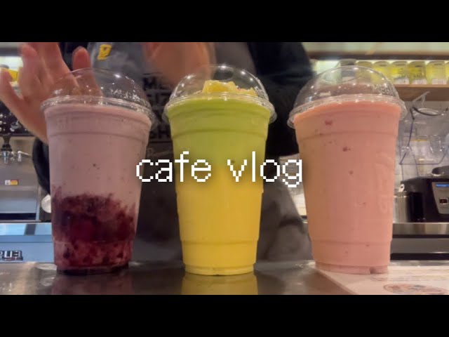 ENG ) 메가커피 알바 브이로그 / 알록달록 대학생 알바생의 커피만들기 연말 💗💦🕺🍊
