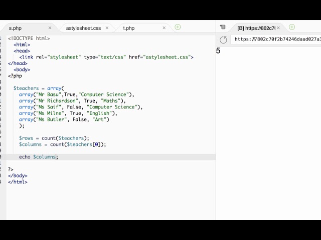 php looping through a 2D array