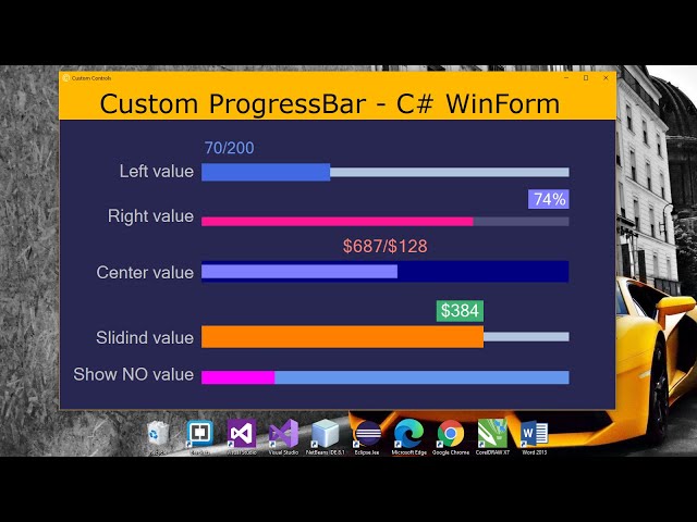 Custom ProgressBar (No flicker) - WinForms C#