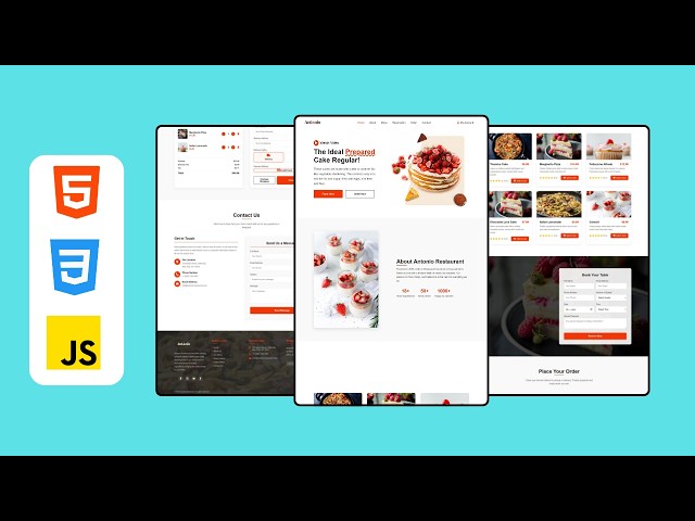 Responsive Cake Shop Website Design Using HTML , CSS & JavaScript With Free Source Code