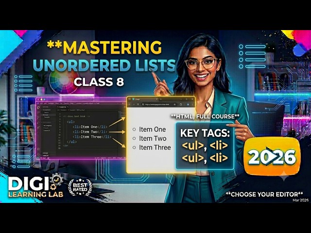 HTML Unordered List Tutorial | Class 8 HTML Full Course for Beginners