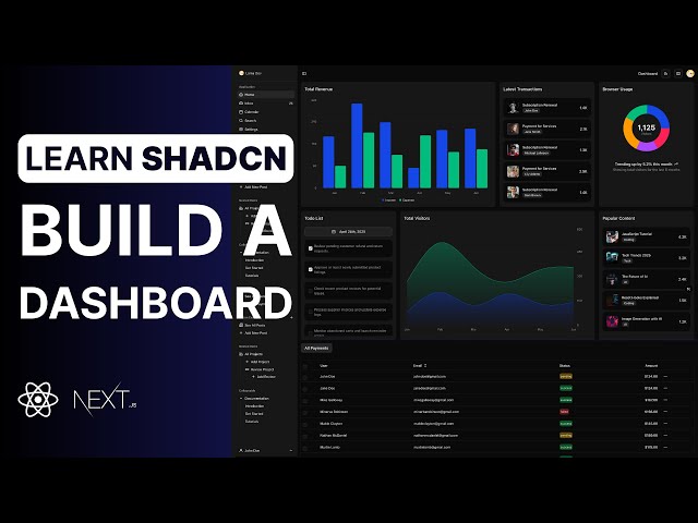 Ultimate ShadCN Tutorial 2025 | React Next.js ShadCN Dashboard Project