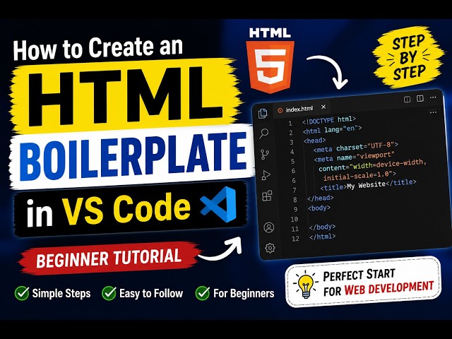 How to Create an HTML Boilerplate in VS Code | Beginner Tutorial