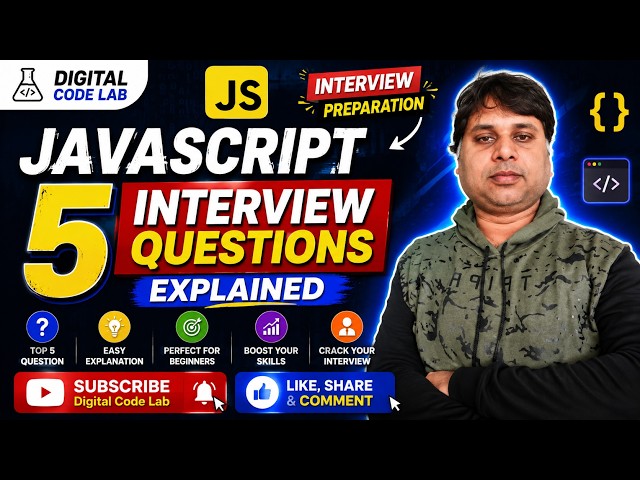 🚀 JavaScript Top 5 Interview Questions in Hindi | JavaScript Interview Preparation