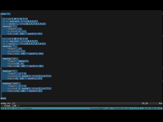 Live Code: Organ Rhythms 2020-03-17
