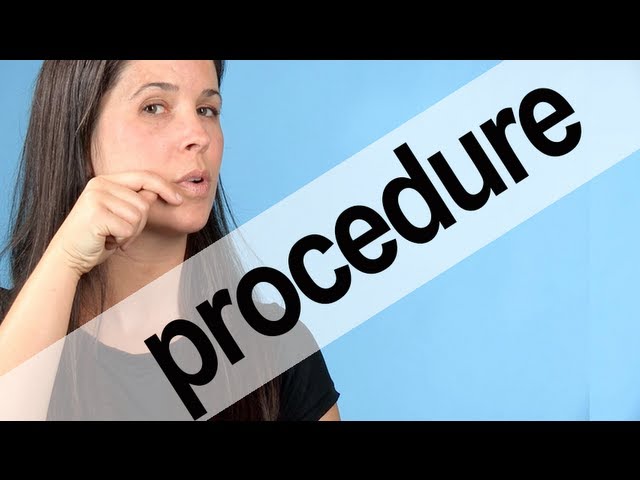 How to Pronounce PROCEDURE -- American English