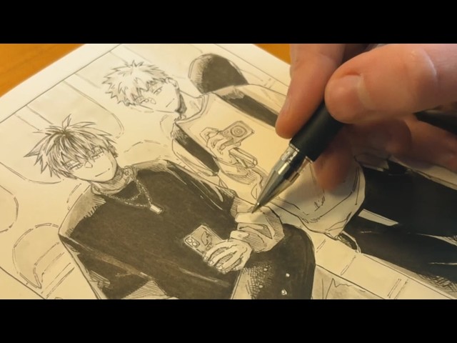 quiet sketchbook session to relax to | traditional manga inking, no talking