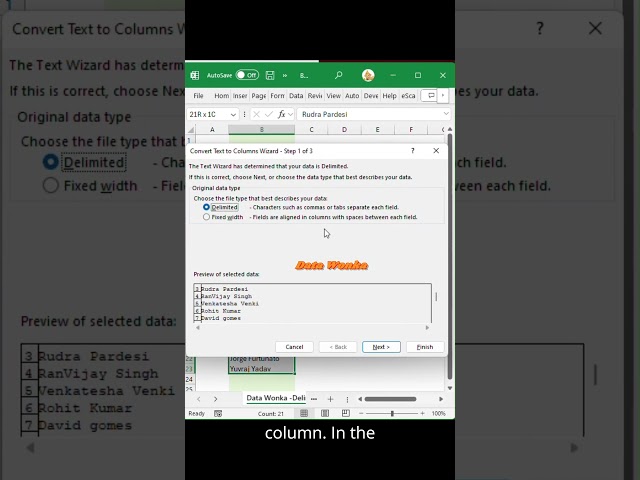 🚀 Excel Cleanup Made Easy! | Master Text to Columns (Delimit) in MS Excel 🏆📊 #excel #exceltutorial