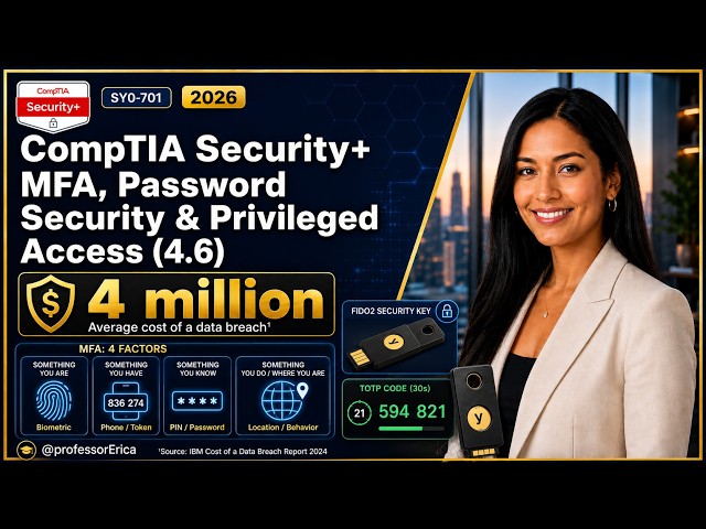 CompTIA Security+ MFA, Password Security & Privileged Access (4.6)