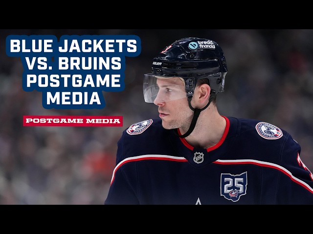 Charlie Coyle, Boone Jenner, Cole Sillinger and Head Coach Rick Bowness | Postgame Media
