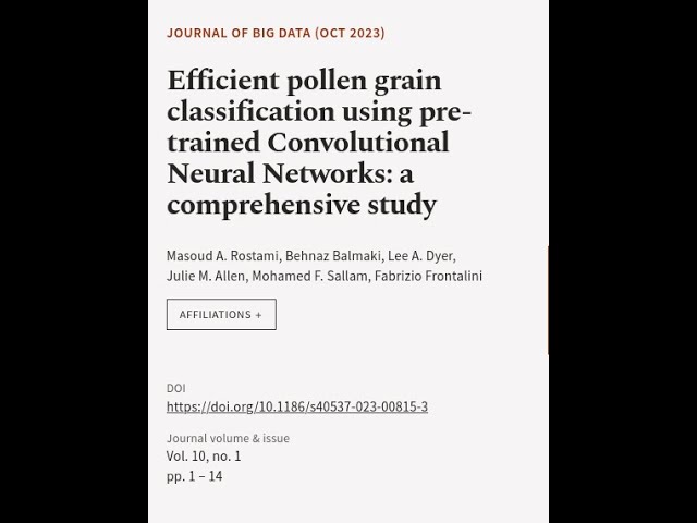 Efficient pollen grain classification using pre-trained Convolutional Neural Networks... | RTCL.TV