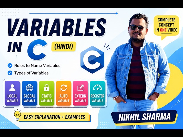 1.7| Variables in C | Variable Name Rule |Local, Global, Static, Auto, Extern & Register Variable