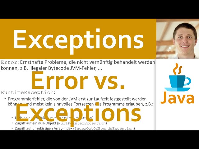 💻 JAVA | Exceptions 07 - Error vs. RuntimeException vs. Exception