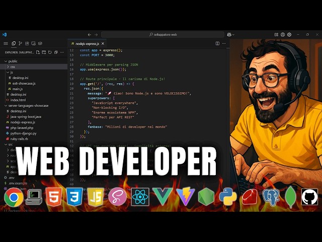 Come diventare SVILUPPATORE WEB 🥷 PERCORSO COMPLETO - Tutto quello che devi imparare!