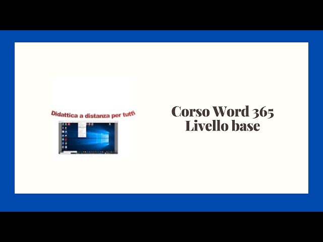 Corso Word base per ICDL base e Full Standard