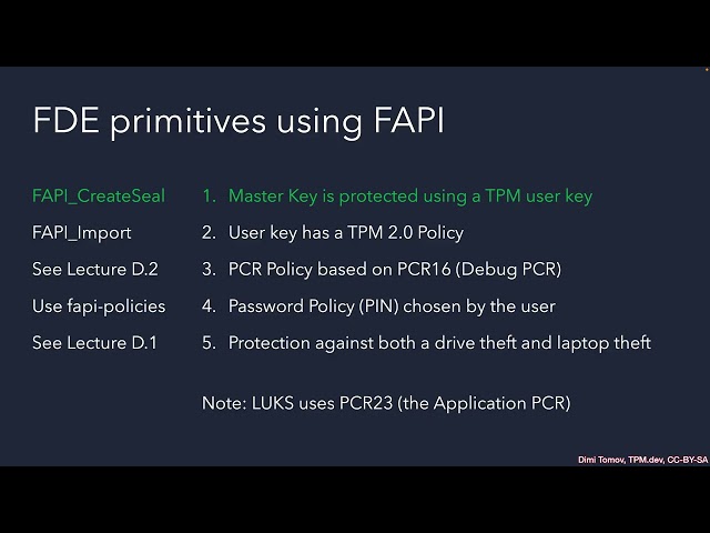Advanced Trusted Platform Modules (TPMs) Usage TC1103 Lecture D Part 2