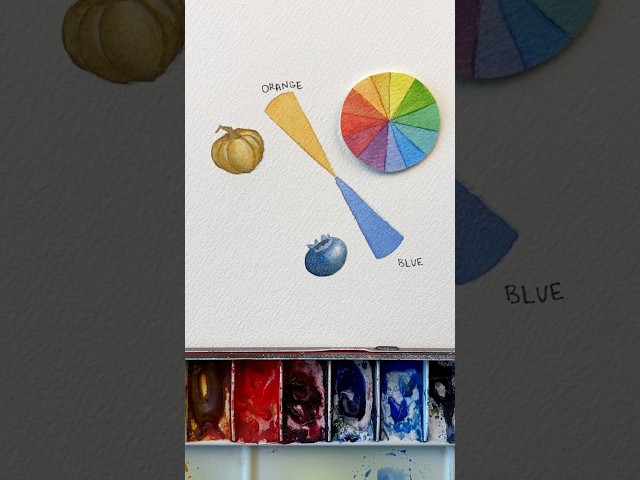 Complementary colors work in reverse to 🙌🏻 #watercolortutorial #watercolor #watercolorbeginner