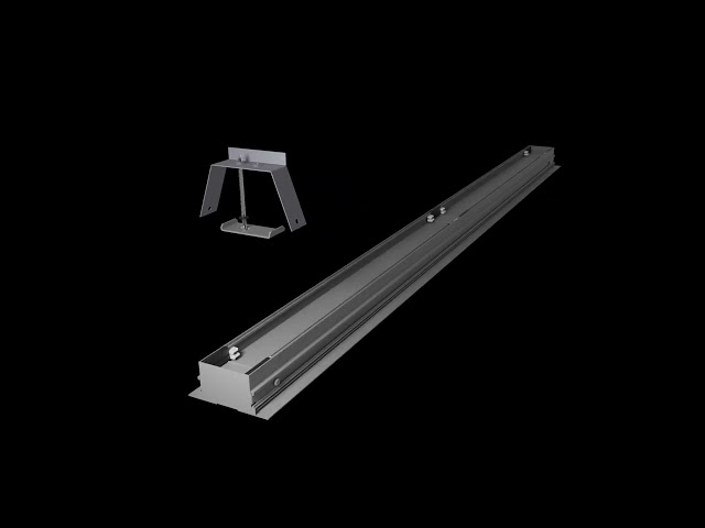 Serie de instalación: Difusor lineal Custom Flow con marco expuesto y soporte de montaje oculto (...