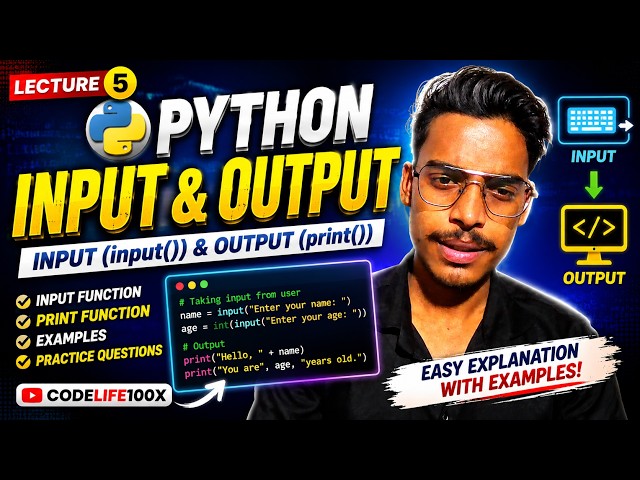 Python Input & Output Tutorial 🔥 | input() and print() Explained for Beginners