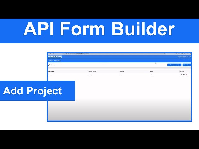 API Form Builder add Project
