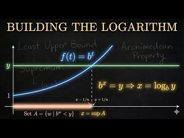 Building the Logarithm: A Visual Proof With The Least Upper Bound