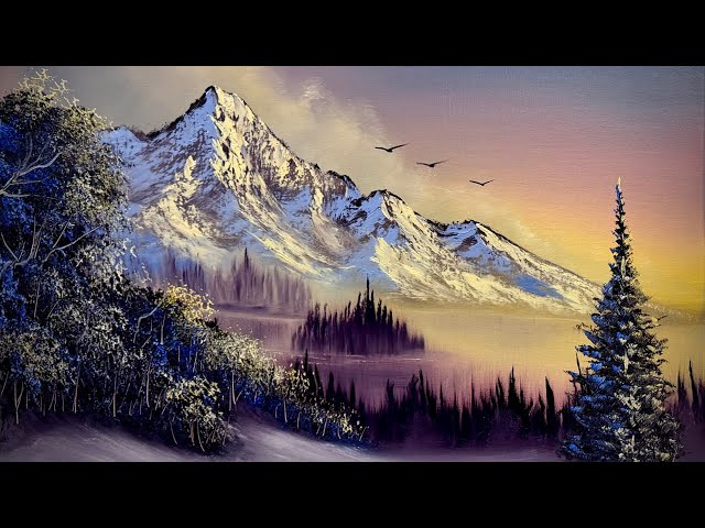 EVERY SINGLE STEP Sunset Mountain Landscape #bobross #PaintWithJosh #paintingtutorial Painting 2553