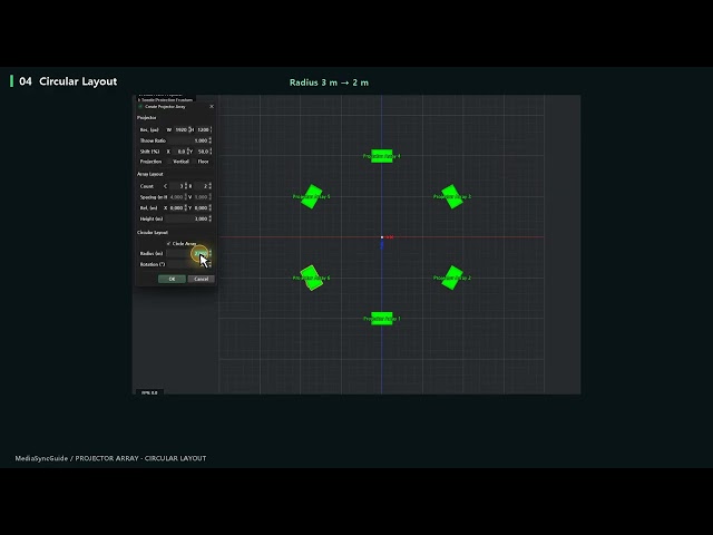 MediaSyncGuide | Projector Array: Linear and Circular Layouts