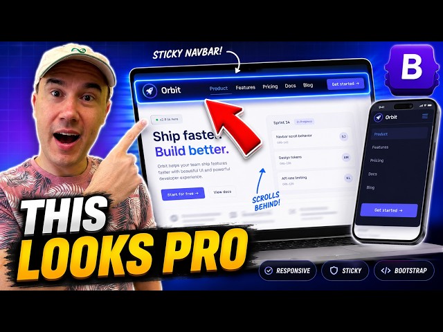 Responsive Sticky Bootstrap 5 Navbar with Logo and Brand Name — PRO Website Navigation