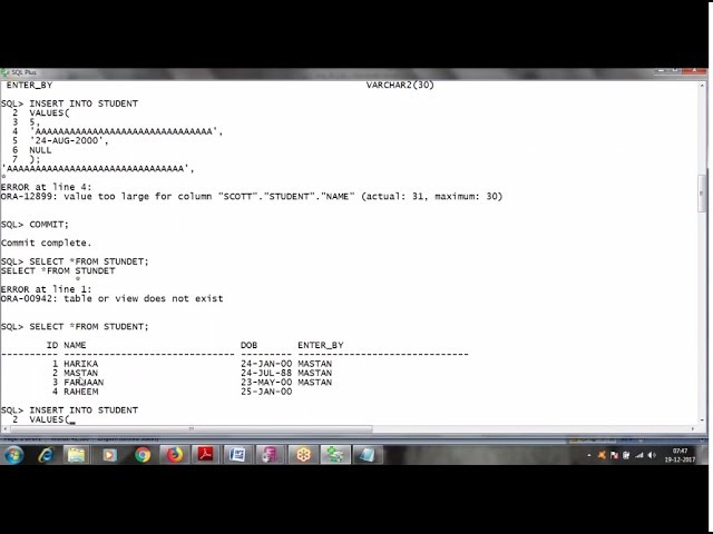 SQL PLSQL Online Training   Video 1