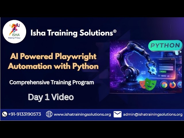 AI-Powered Playwright with Python Day 1 Video on 18th Aug 2026.Call/WhatsApp on 9133190573 to Enroll