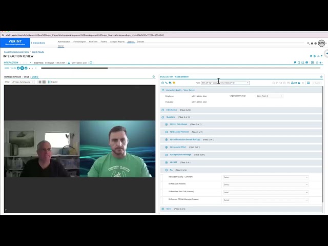 Video Engager Verint Recording Transcription Demo