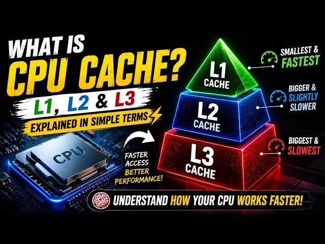 What Is CPU Cache? 🧠 L1, L2 & L3 Explained in Simple Terms ⚡