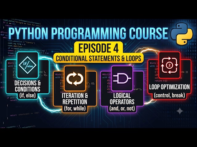 Python Programming Course | Episode 4 | Conditional Statements & Loops