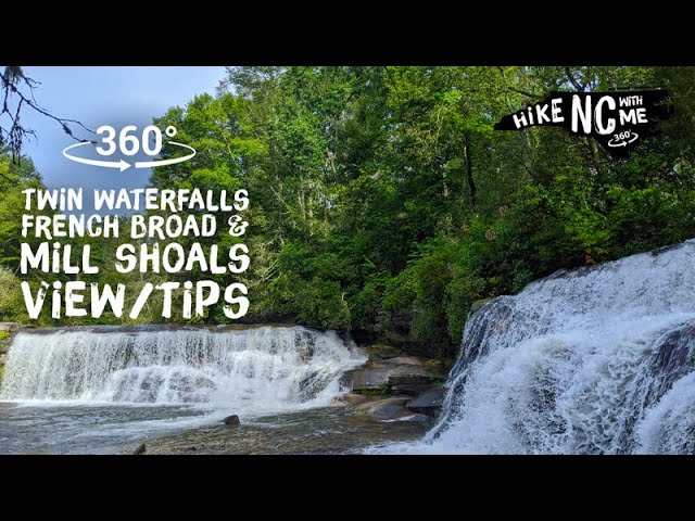 Twin Waterfalls NC French Broad & Mill Shoals View/Tips 360 VR