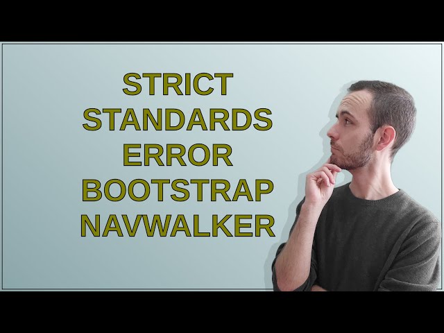 Wordpress: Strict Standards Error bootstrap navwalker