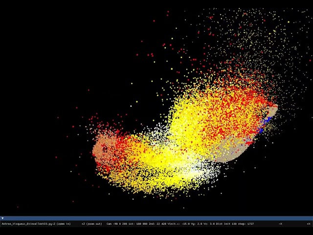 4K SPH Python+Taichi 201 K particles. Mars hit at low speed an Earth with continents & seas.