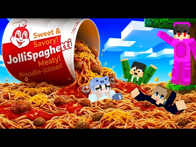 Jollibee Spaghetti TSUNAMI Rises Every Minute in Minecraft!
