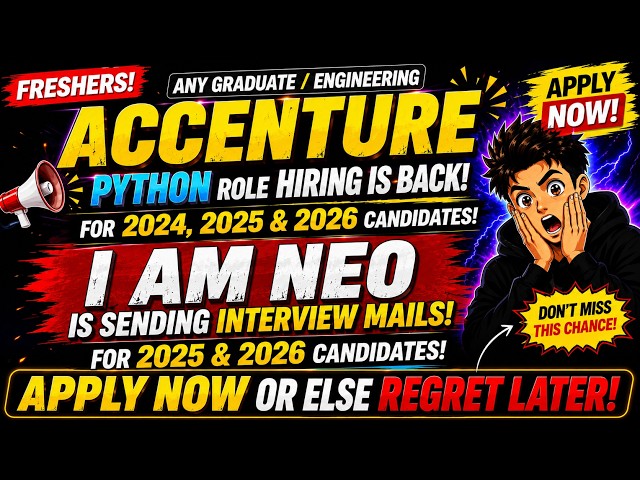 Accenture Python Hiring is Back | Accenture Custom Software Engineer Hiring 2026 | IamNeo  Hiring