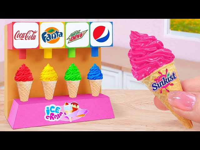 COLA PEPSI FANTA Ice Cream! 😲Amazing Miniature Rainbow Ice Cream Decorating 🍹Mini Cakes Recipe