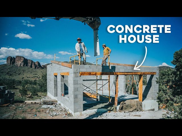 Concrete Tiny House Build  + living in a 13ft trailer OFF GRID