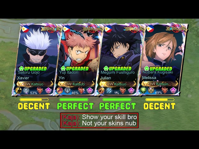 I PLAYED EVERY UPGRADED JUJUTSU KAISEN SKINS IN SOLO RANK!! AND HERE WHAT HAPPENS... - MLBB
