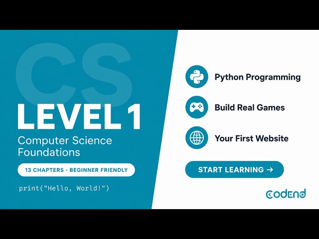 Codend | Computer Science Level 1 Course, Let's start