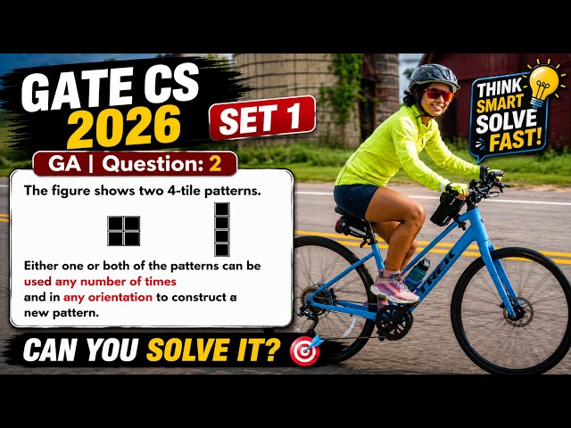 GATE CS 2026 | Set 1 | GA | Question: 2 The figure shows two 4-tile patterns.Either one or both of