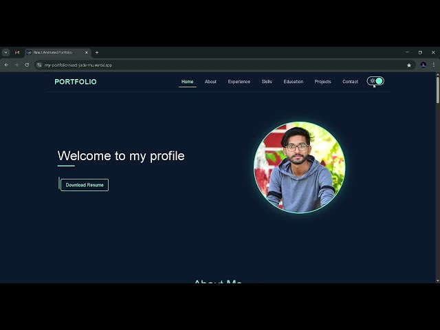 🔥 React Portfolio Website 2025 | Modern UI, Responsive Design, Dark/Light Mode .