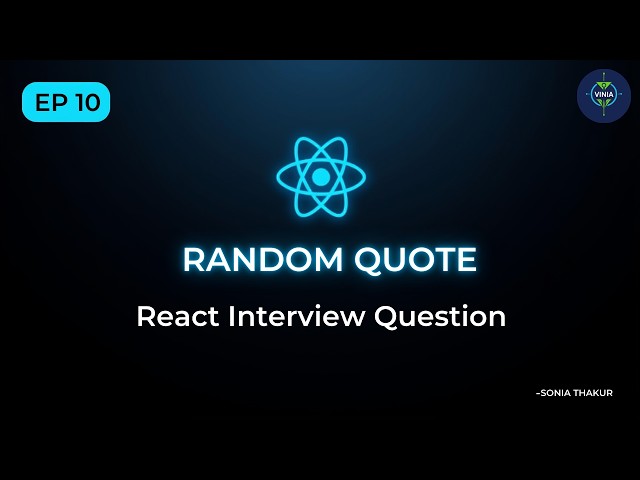 30 Days of React 🚀 Episode 10 | Random Quote Generator in React