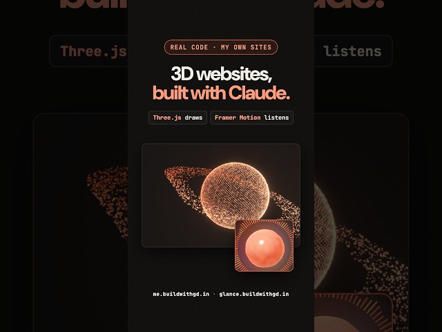 How I Built a 3D Website With Claude and Three.js
