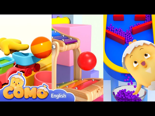 Como | Rube goldberg machine + More Episodes 26min | Learn colors and words | Cartoon video for kids